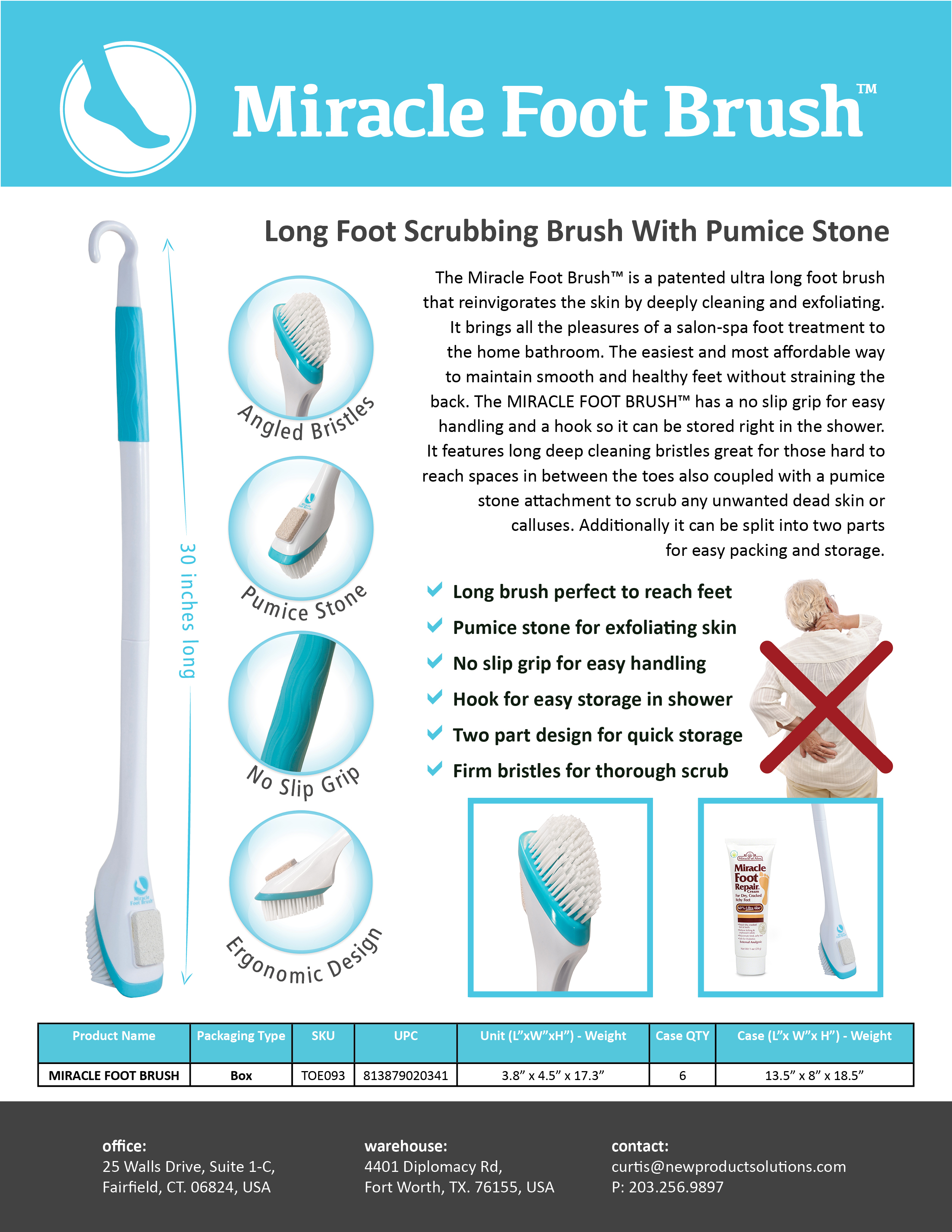 Miracle Foot Brush Sales Sheet